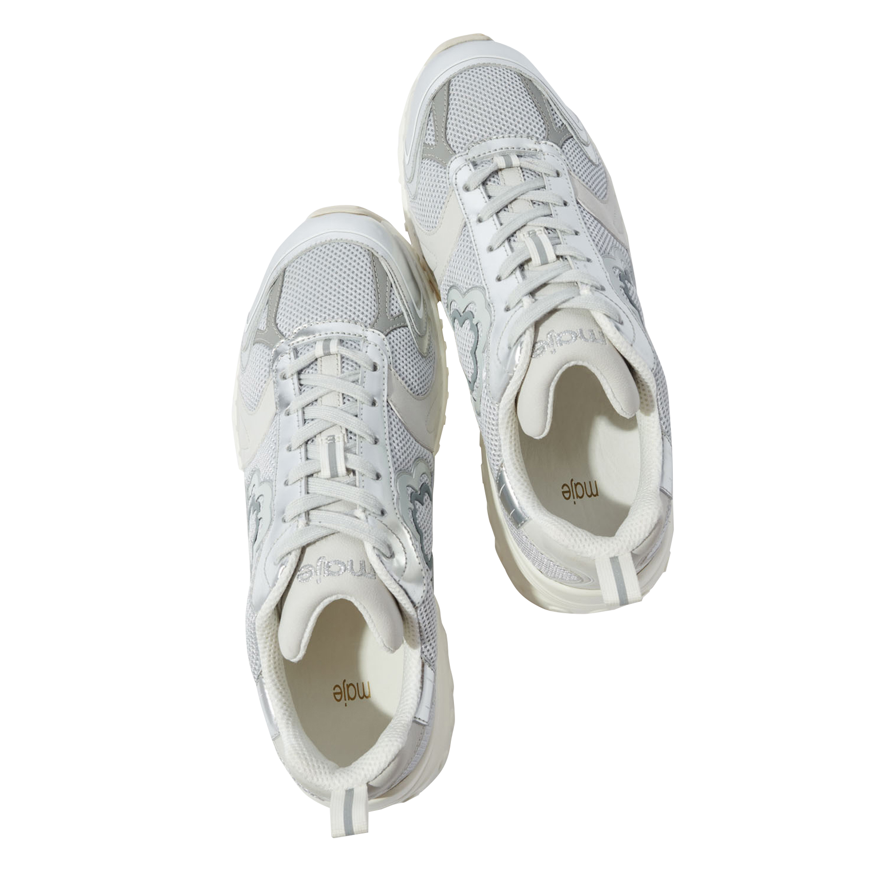 Baskets basses en mesh | Argent