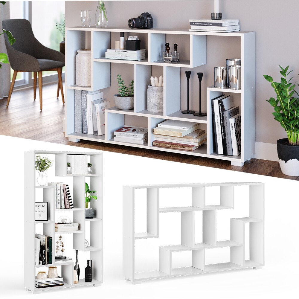 Vicco Raumteiler Domus 9 offene Fächer weiß Bücherregal Standregal Aktenregal