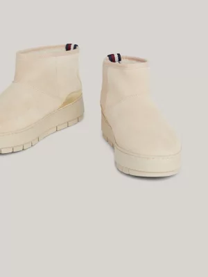 Botas de neve com travas em camurça metálica