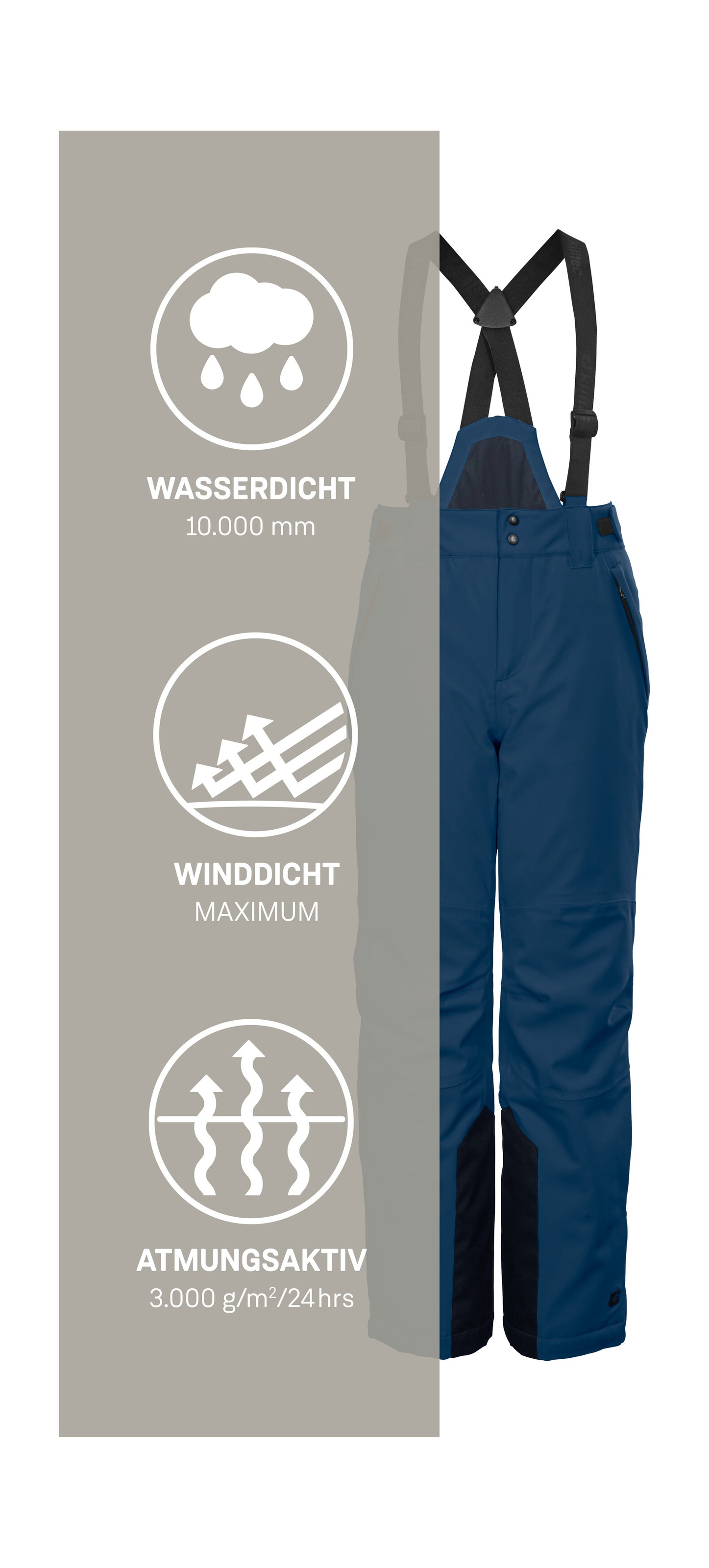 Killtec Skihose »KSW 79 BYS SKI PNTS«  Wasserdichte, atmungsaktive Skihose mit abnehmbarem Latz und Stauraum