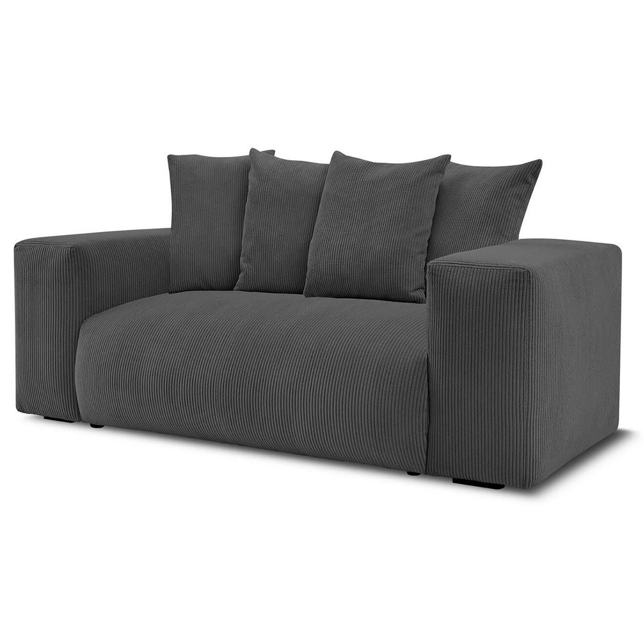 Bobochic Canapé 2 places moelleux voltaire gris foncé - 220x124x75 cm