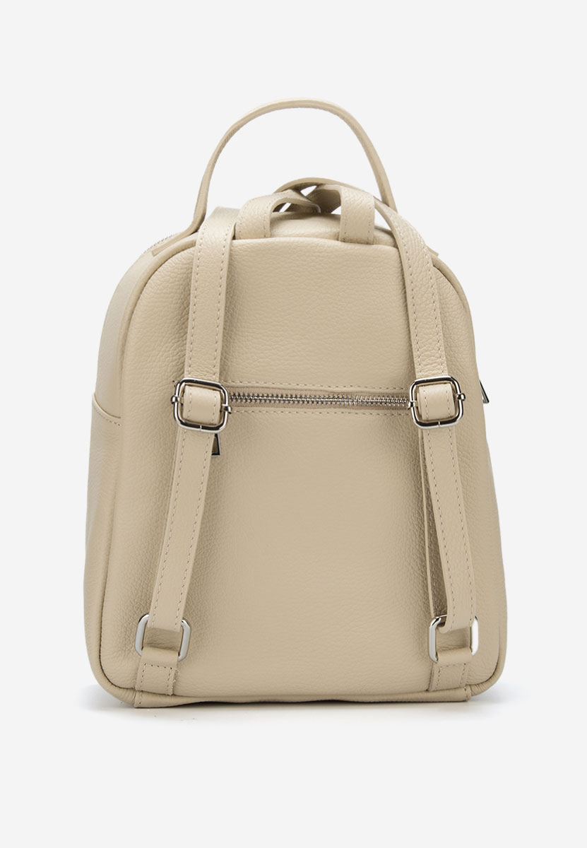 Sac à dos en cuir naturel beige Salonea