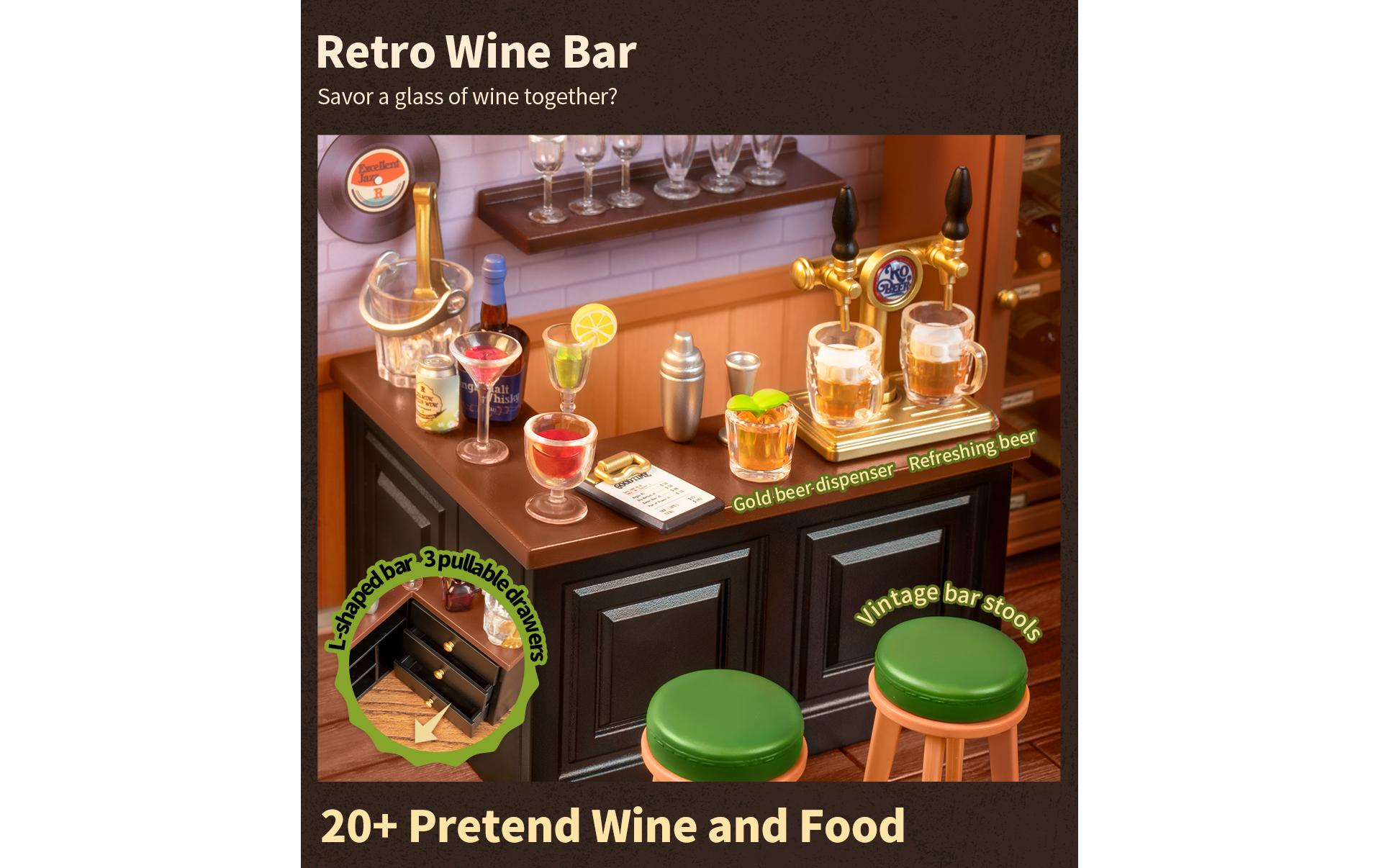 Bausatz Leisurely Cheers Bar3D-Puzzle aus lasergeschnittenen Holzteilen