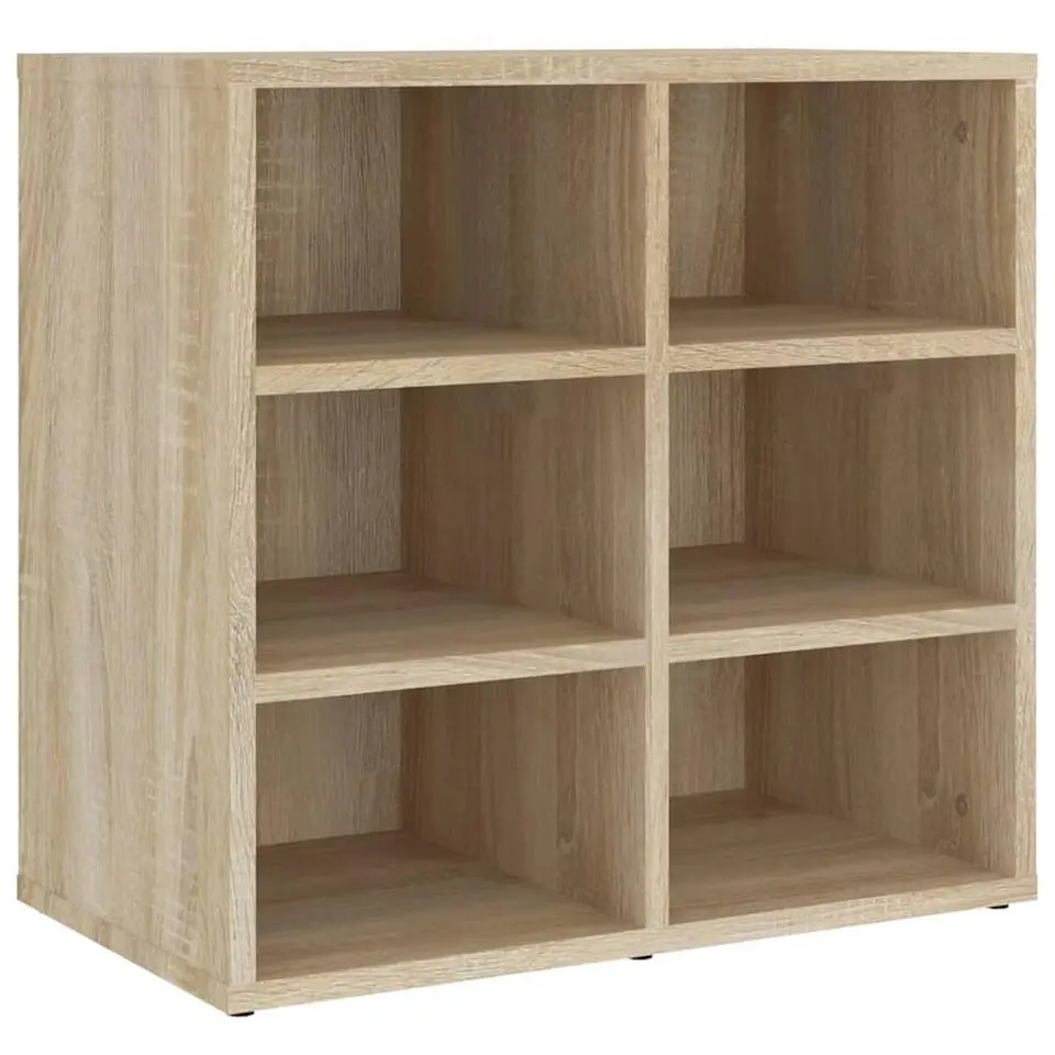 vidaXL - Schoenenkast met 6 vakken - Sonoma eiken - 52.5x30x50 cm - Set van 2