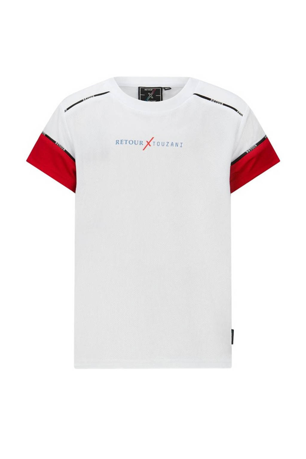 Retour Jeans T-shirt Ball wit/rood