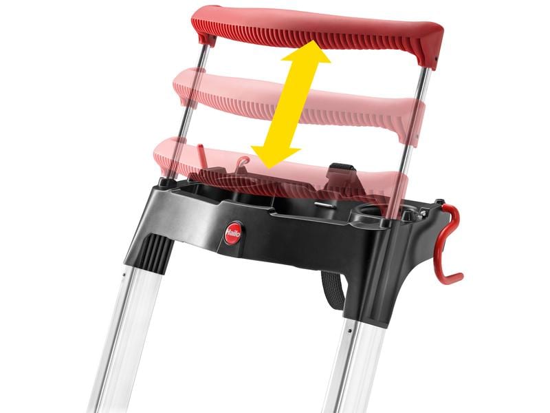 Hailo Bockleiter L100 TopLine 4 Stufen Alu-Sicherheits-Stehleiter mit Multifunktions-Schale
