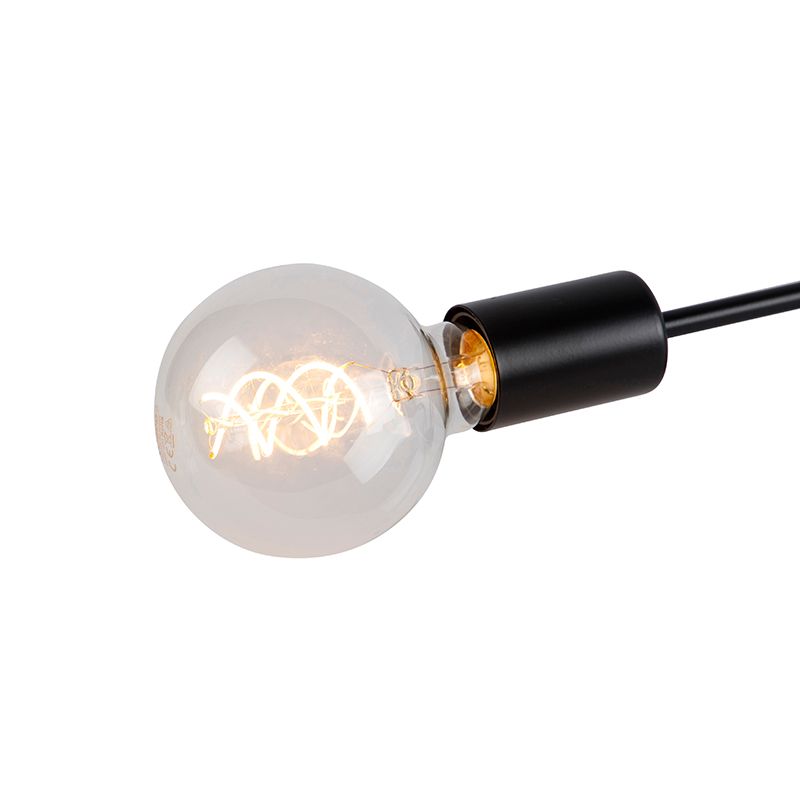 Design plafondlamp zwart 5-lichts - Facile