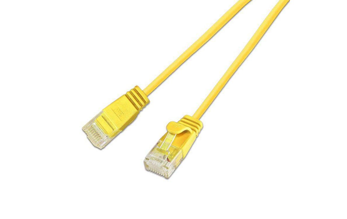 Slimpatchkabel RJ-45 - RJ-45, Cat 6, UTP, 5 m, GelbLightpatchkabel rund, ungeschirmtes Twisted-Pair-Kabel (U/UTP) mit Klinkenschutz