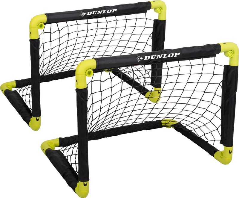 Dunlop - Voetbaldoelen - Set van 2 - Opvouwbaar - Kunststof - Zwart/Geel