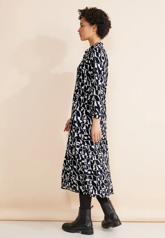 Midi Hemdblusenkleid - deep blue