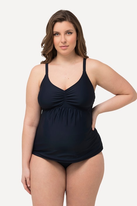 Bellieva-Tankini, Streifen, ohne Softcups, breiter Bund