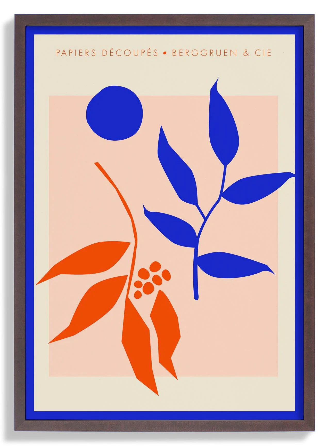 Äste Blau Orange Papiers Découpés Kunstausstellung