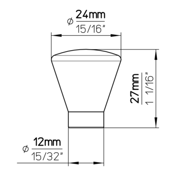 Knop Krijn mat goud 23 mm