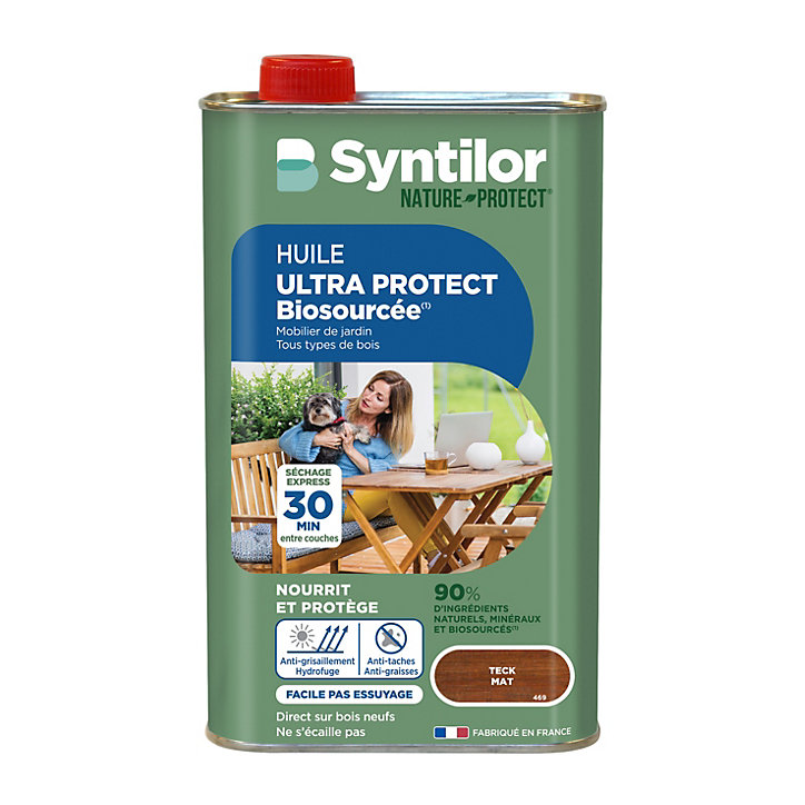 Huile extérieure bois Nature Protect Syntilor 1L Mat Teck