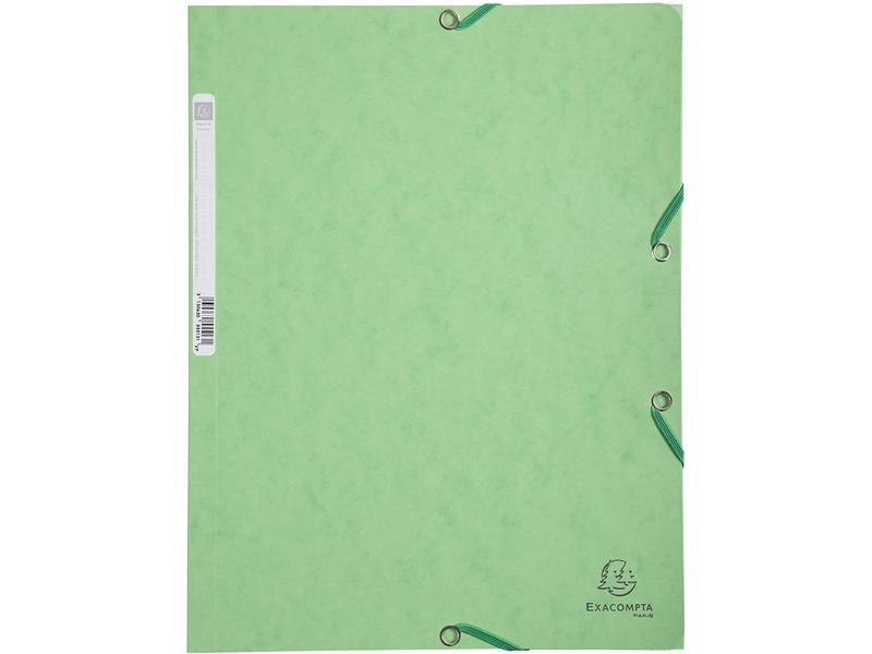 Exacompta Gummibandmappe A4 Hellgrün, 250 Blatt Sammelmappe mit Gummizug
