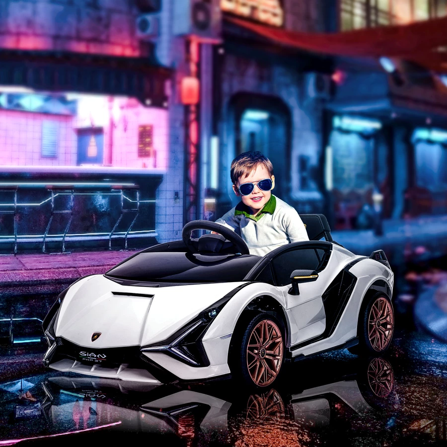HOMCOM Kinder Elektroauto mit Fernbedienung weiß