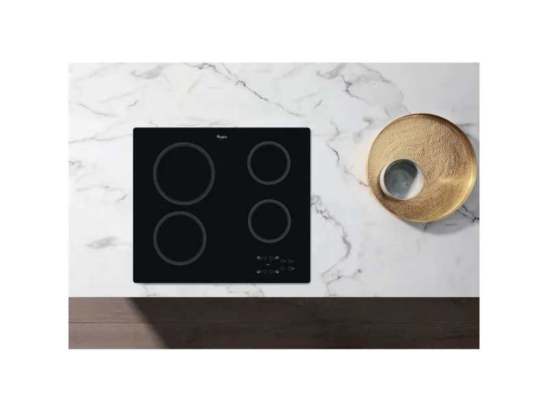 Whirlpool AKT 801/NE - Keramisk kogeplade - 4 plader - Niche - bredde: 56 cm - dybde: 49 cm - rammeløs - sort