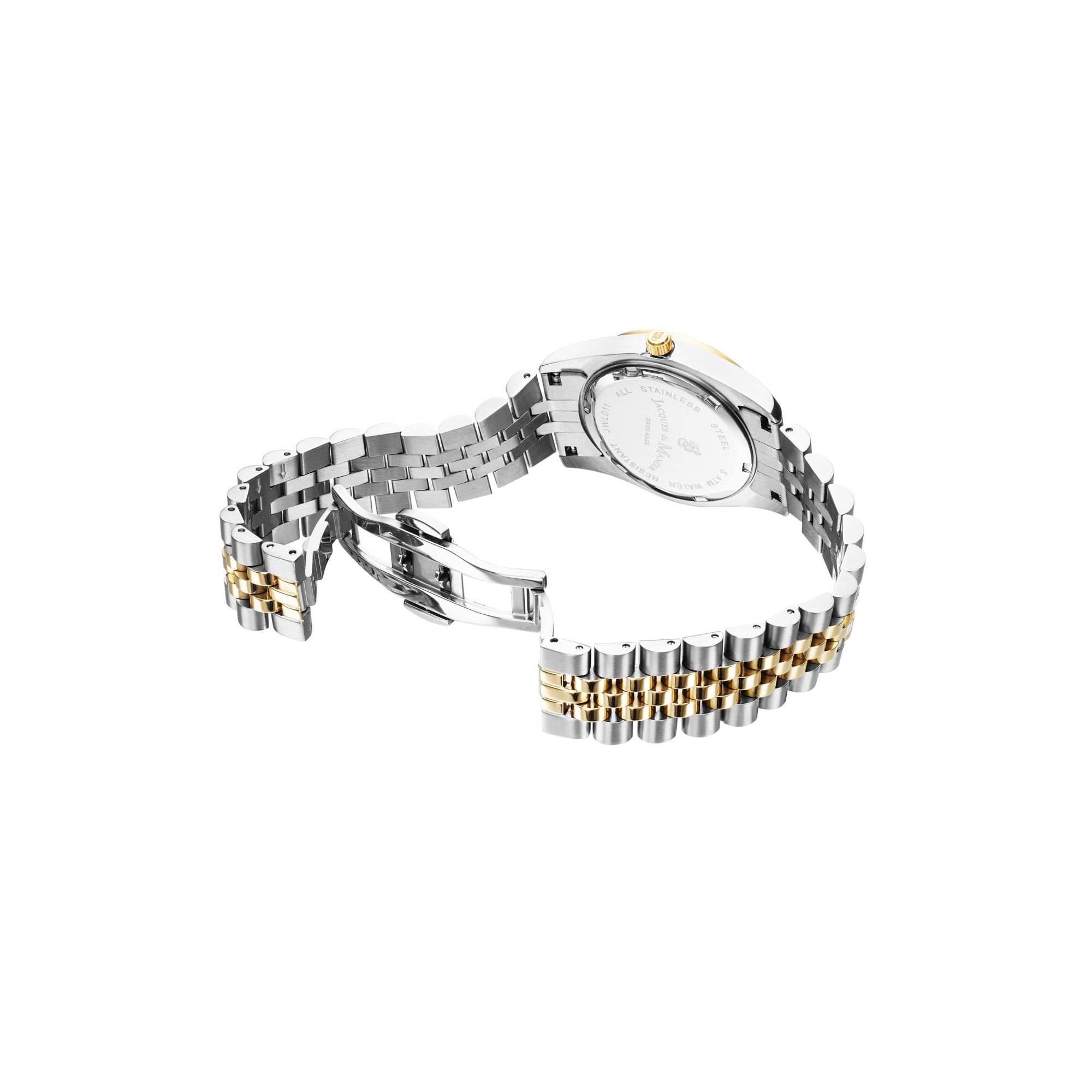 Jacques du Manoir Damen Armband Uhr Inspiration Glamour Edelstahl zweifarbig