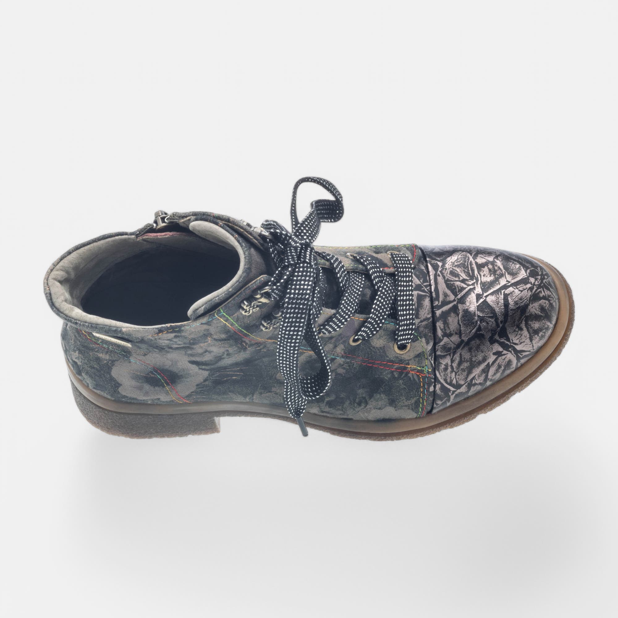 Bottines à lacets à talon Femme kaki