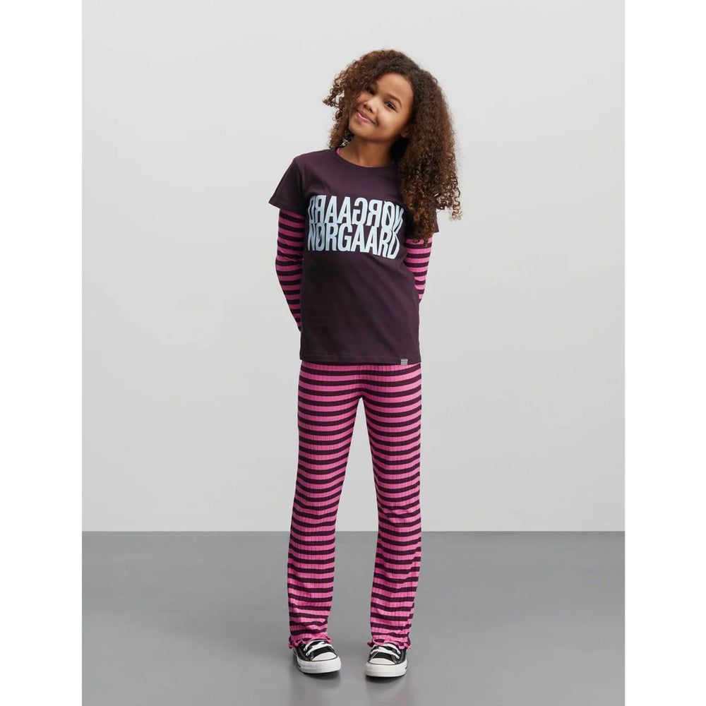 Køb Mads Nørgaard Plum Perfect/Carmine Rose 5X5 Classic Stripe Lala Leggings