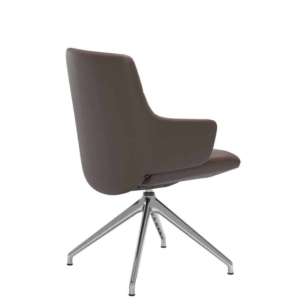 Chilli (L) spisestol Lav m/arm D350 Hud Velaro Chocolate i krom understell