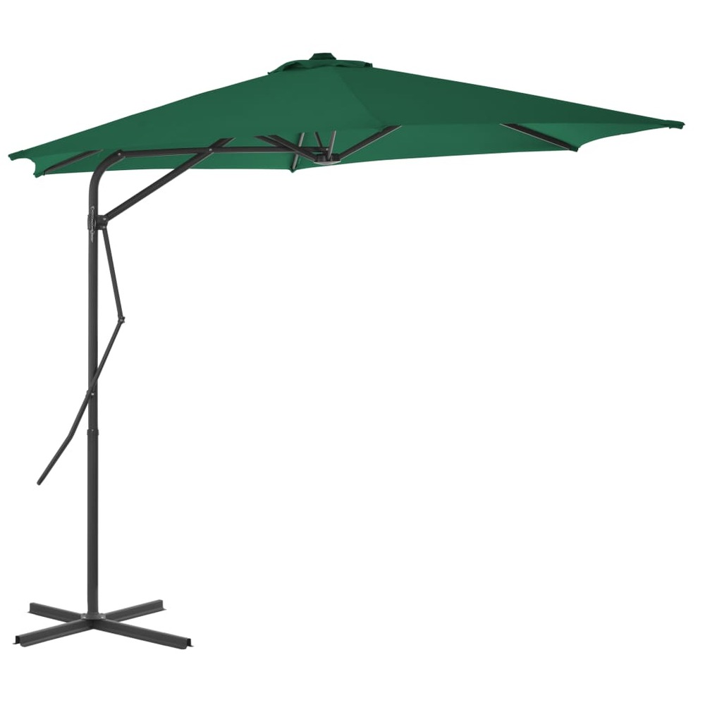 Parasol d'e x térieur avec mât en acier 300 cm vert