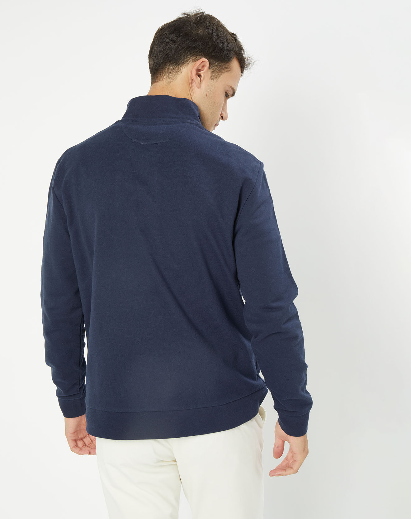 Hackett London Sweat col montant zippé bleu marine