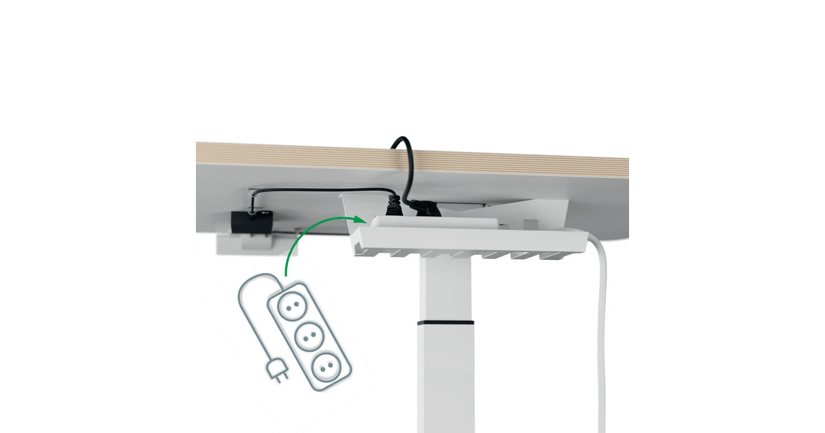 LeitzErgo Elektrisch Zit-Sta Bureau (80x60 cm) met sta-op herinneringsfunctie tafel  (Wit)