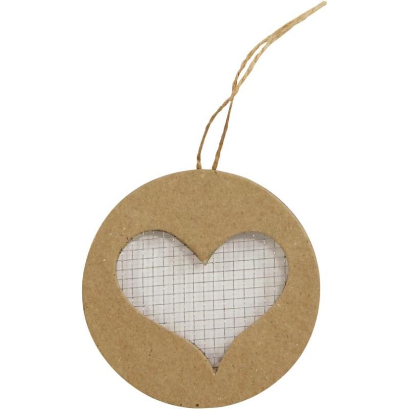 * Sachet 4 coeurs grillagés à suspendre - Kraft