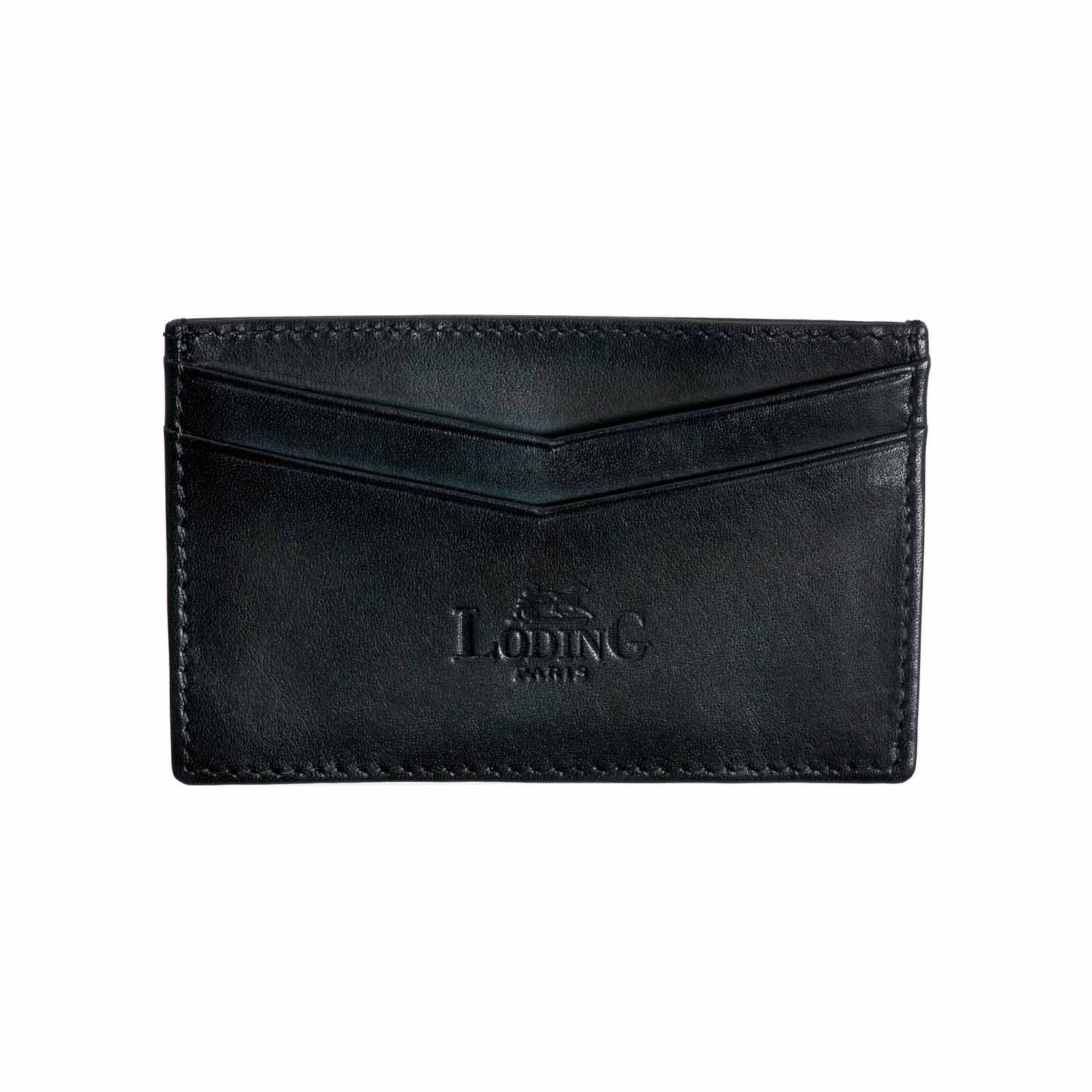 Porte-carte en cuir noir