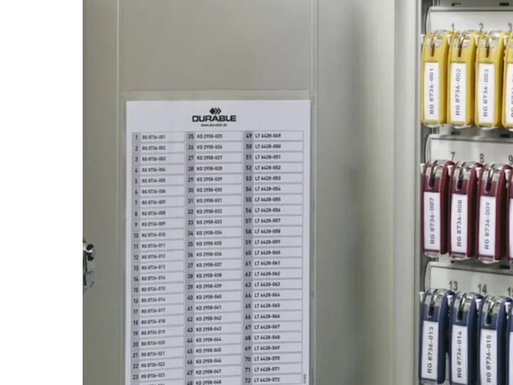 DURABLE KEY BOX - Nøglekabinet - 72 kroge - børstet aluminium - aluminium