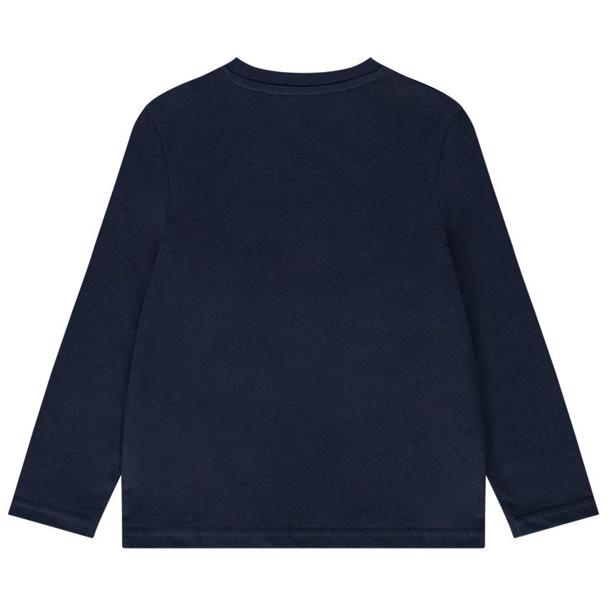T-shirt manches longues patchs bouclettes NYC pour garçon - Bleu marine