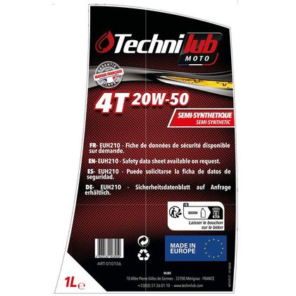 Huile moteur Technilub 4T 20W-50 1L Universel