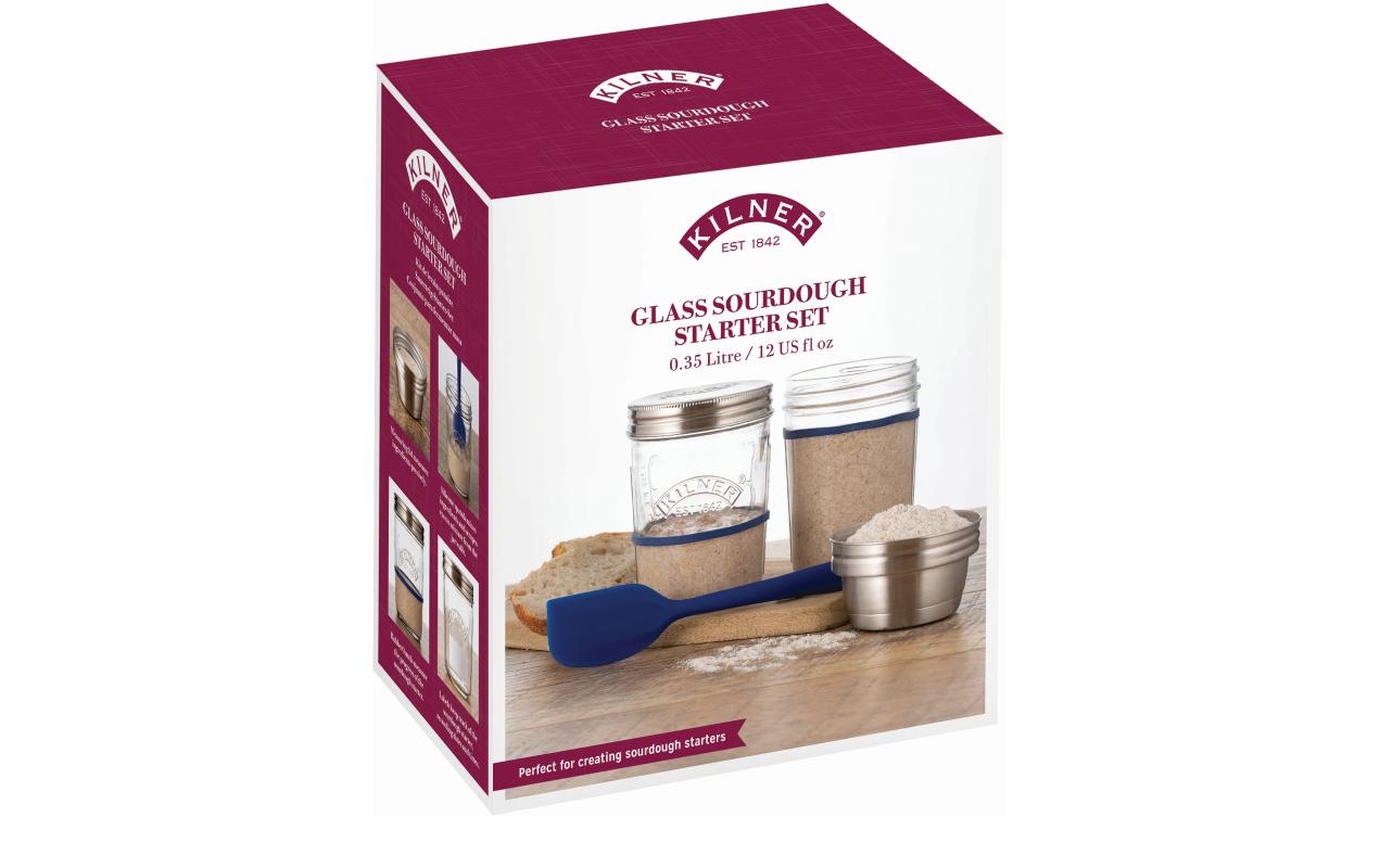 Sauerteigglas Starter-Set 350 ml, 2 StückSet zum Herstellen von Sauerteig
