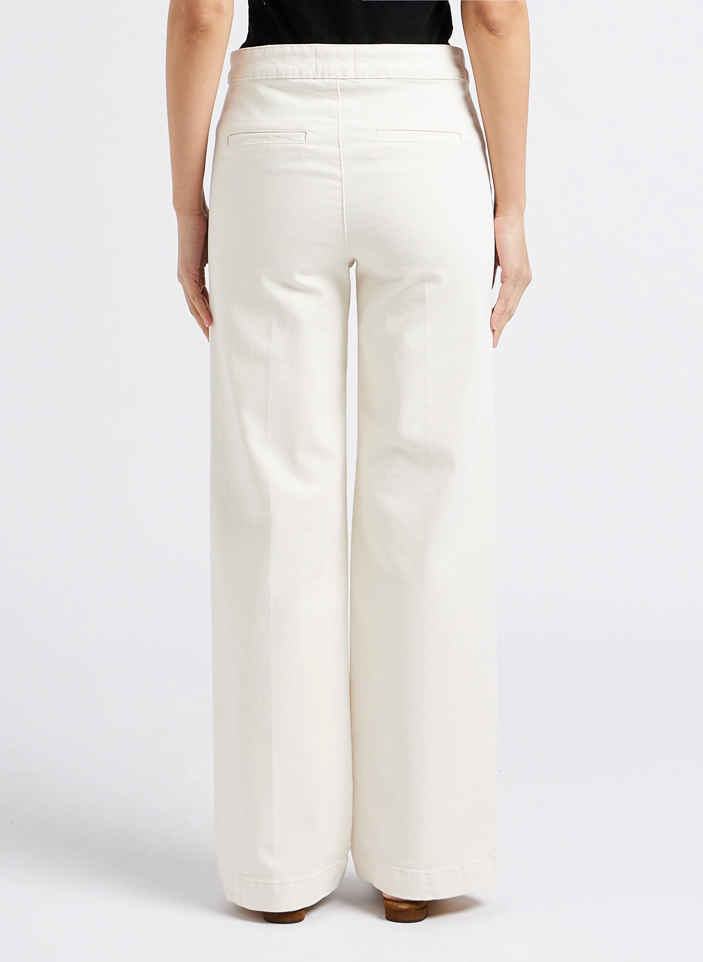 OXAN - Jean large à pont en coton stretch | Beige