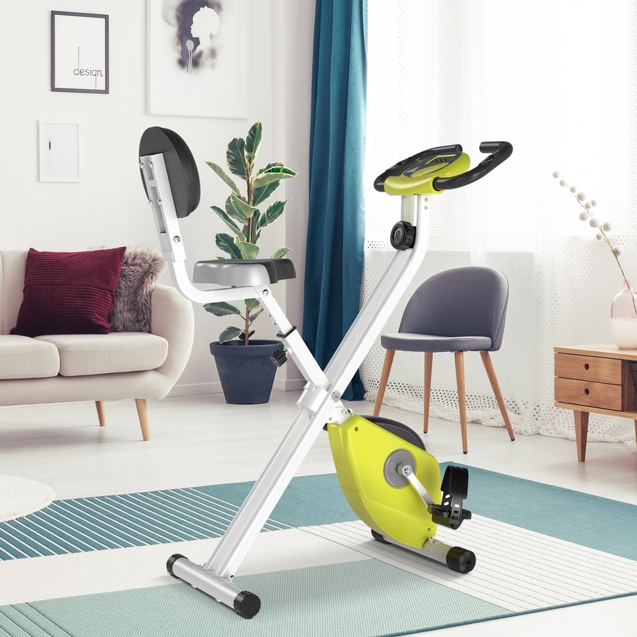 HOMCOM Fahrradtrainer mit Magnetwiderstand gelbweiß