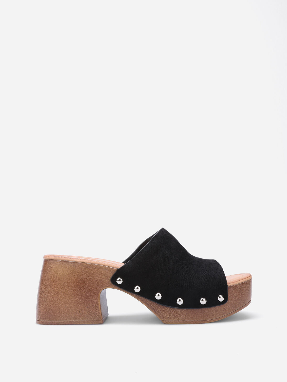 Mules sabots cloutées à plateforme- Noir