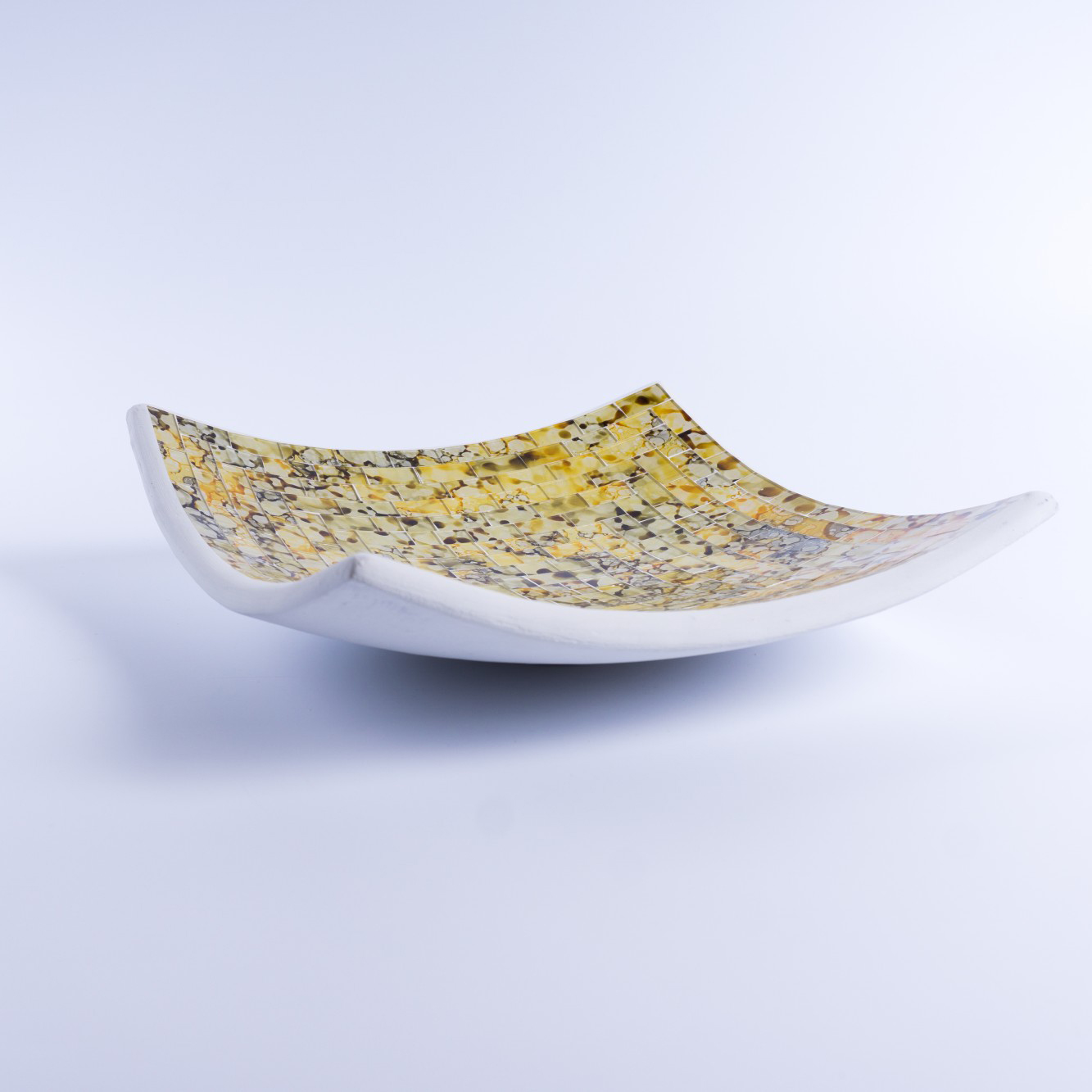 Mosaikteller, gelb, B 25 cm, T 25 cm von fischer's lagerhaus