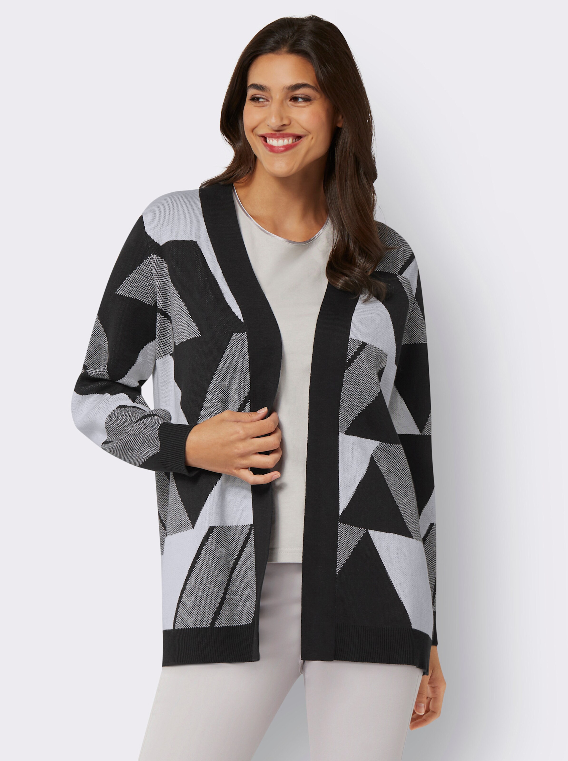 Long-Strickjacke