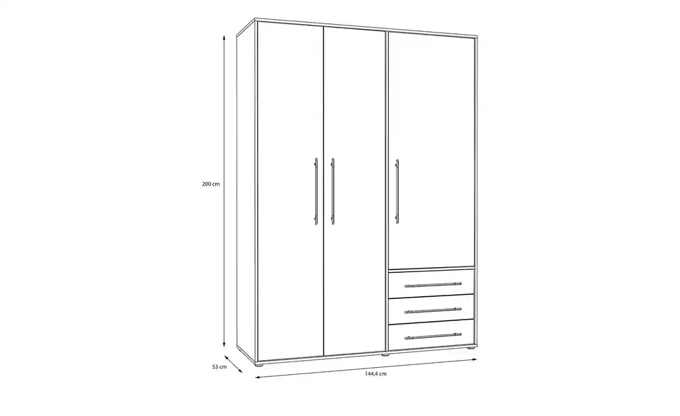 Kleiderschrank Mokkaro Asteiche (Nachbildung), Salbeigrün 144,4 cm
