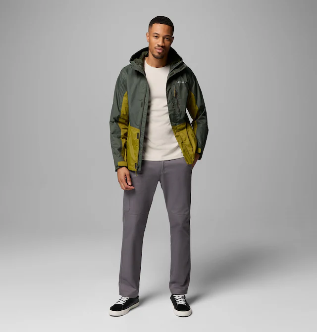 Columbia Regenjacke »Pouring Adventure III Jacket« sportliche Logostickerei, wasserdichtes und winddichtes Material
