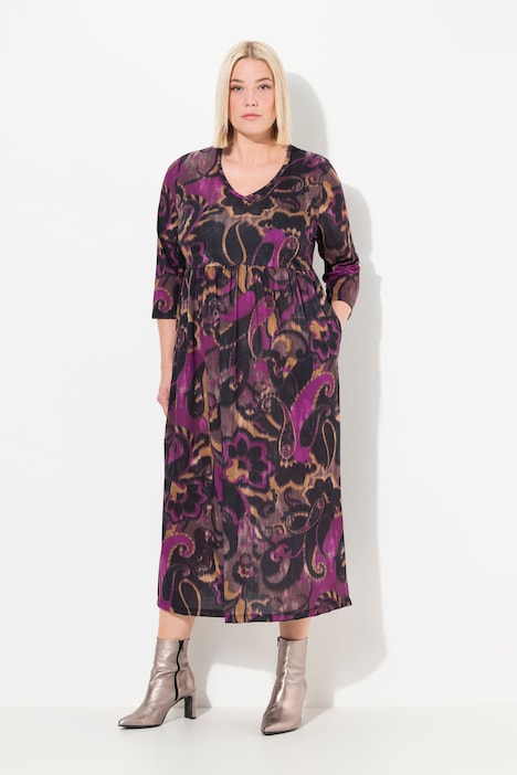 Jersey-Maxikleid, A-Linie, CottonTouch, Alloverdruck