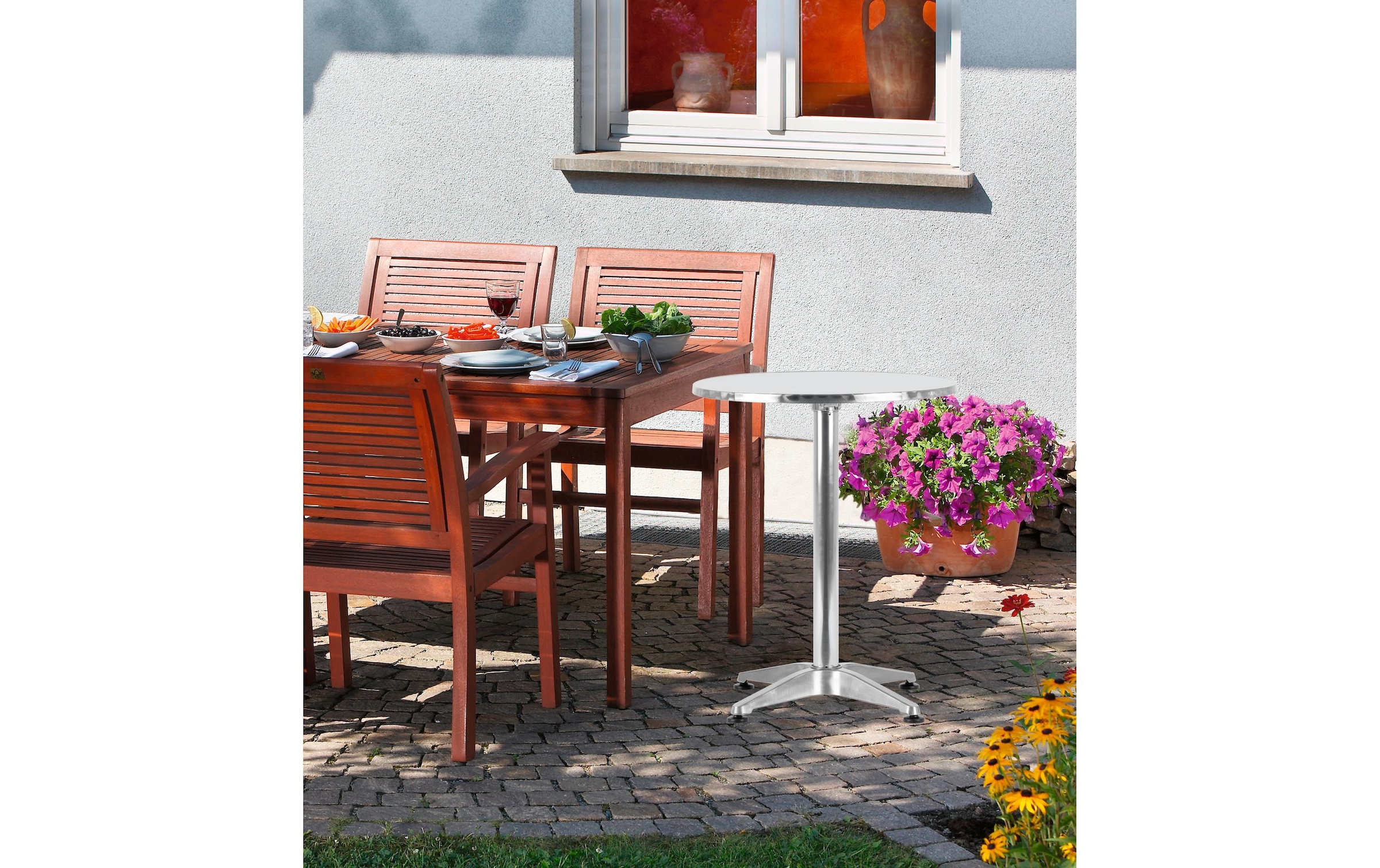 MAXXMEE Bartisch »klappbar, 115 x 60 cm, Silber«