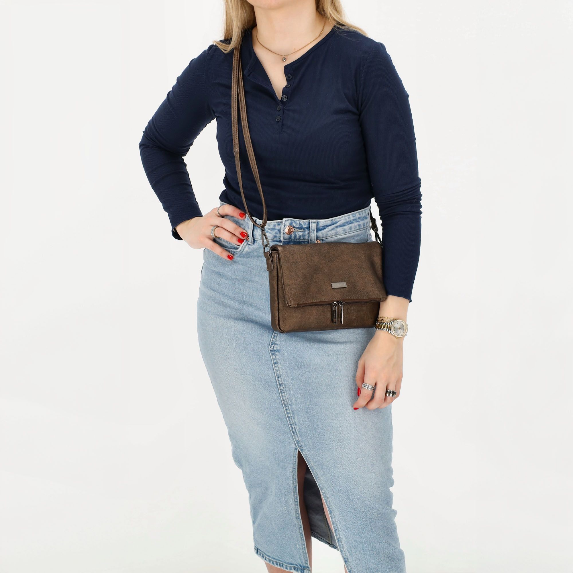 Charm London Bayswater Schoudertas Brons