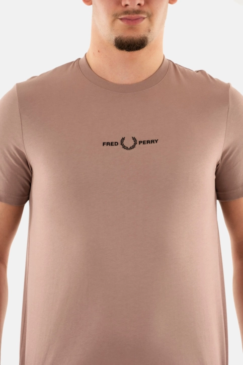 Tee shirt fred perry embroidered s52 dark pink