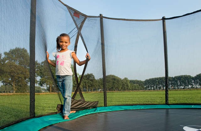 BERG - InGround Favorit 380 Trampolin + Comfort Sikkerhedsnet - Grøn