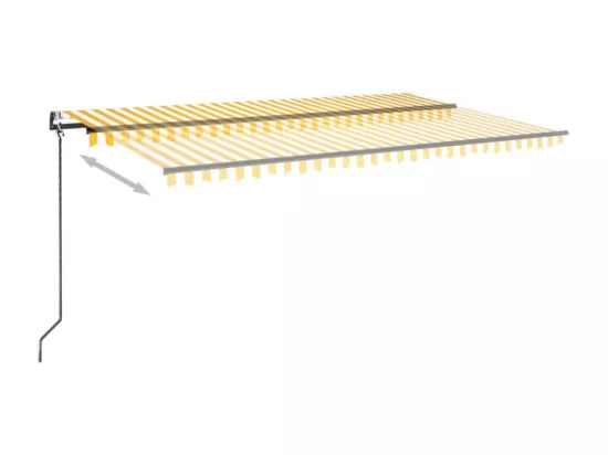 Auvent rétractable automatique 500x300 cm Jaune et blanc