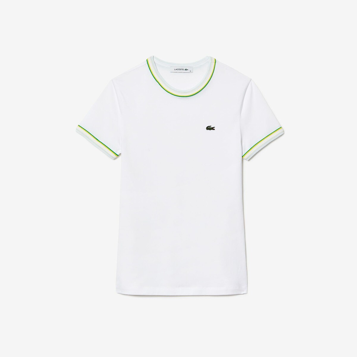 LACOSTE<br>Camiseta de manga curta com detalhes contrastantes