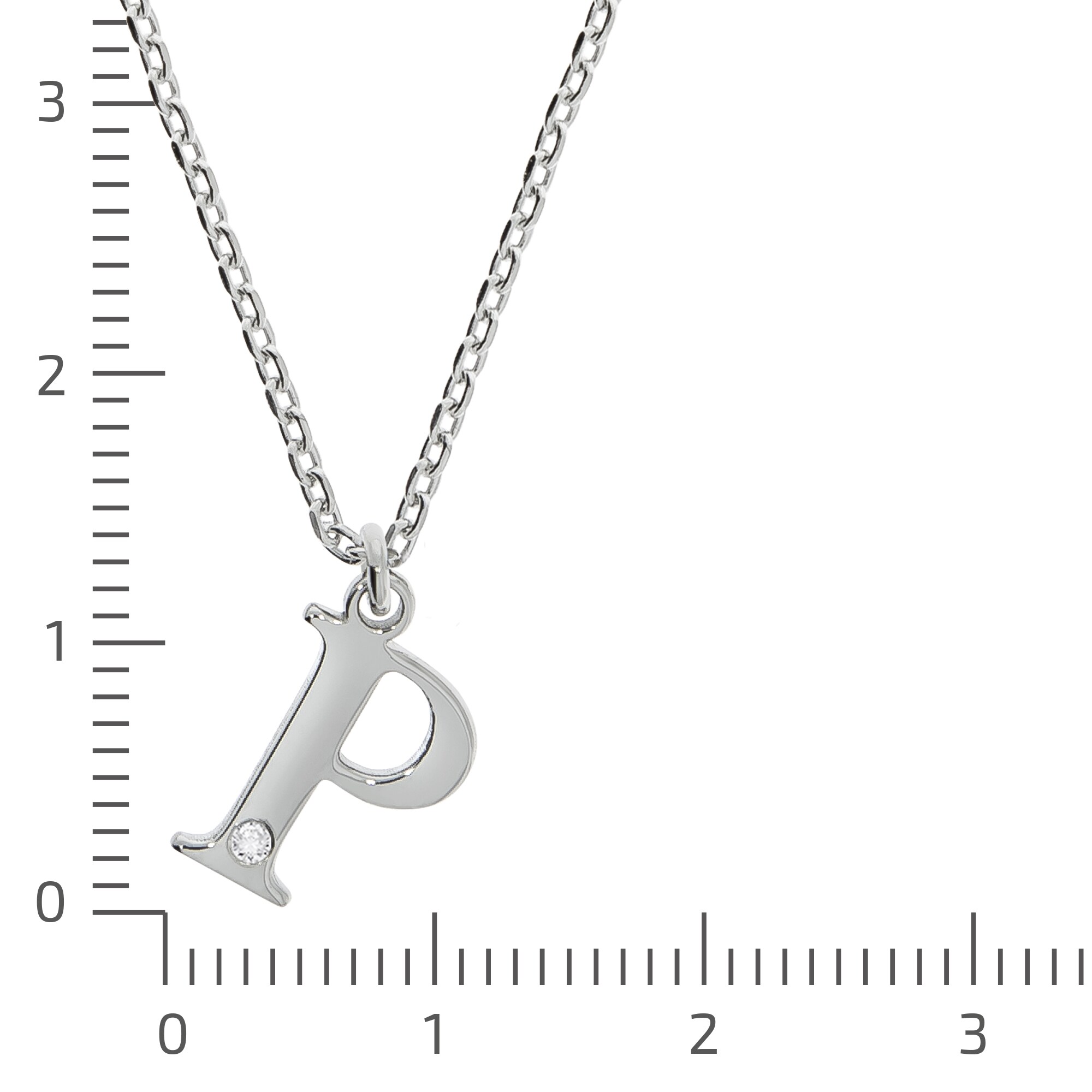 Diamonds by Ellen K. Halskette Silber 925 mit 1x Diamant 0,008ct. Buchstabe P