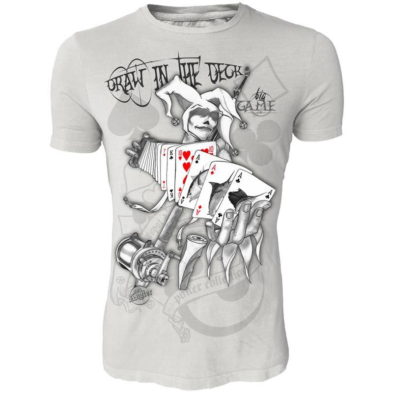 Tee Shirt Manches Courtes Homme Hot Spot Design Big Game-Draw In The Deck - Gris